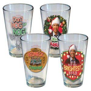 New! Boxed Set of 4 Pint Glasses National Lampoon's Christmas Vacation Movie